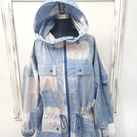 NWOT Adidas by Stella McCartney Pastel Brushstroke Athleisure Streetwear Parka - Picture 3 of 16